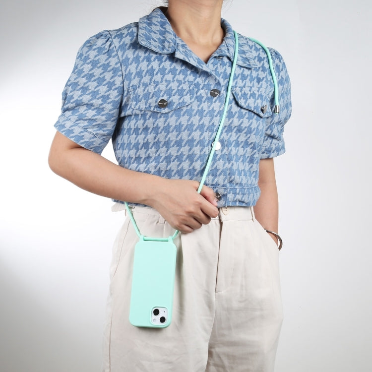 For iPhone 16 Pro Candy Colors TPU Protective Phone Case with Lanyard (Mint Green)