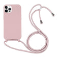 For iPhone 16 Pro Candy Colors TPU Protective Phone Case with Lanyard (Rose Gold) - iPhone 16 Pro Cases by PMC TechLife | Online Shopping South Africa | PMC TechLife | Buy Now Pay Later Mobicred