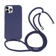 For iPhone 16 Pro Candy Colors TPU Protective Phone Case with Lanyard (Dark Blue) - iPhone 16 Pro Cases by PMC TechLife | Online Shopping South Africa | PMC TechLife | Buy Now Pay Later Mobicred
