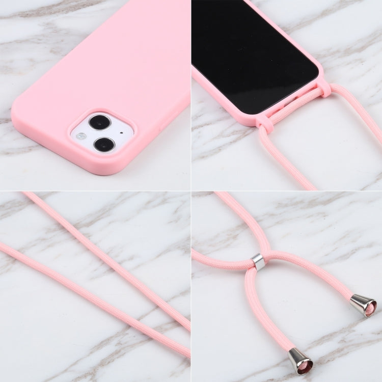 For iPhone 16 Pro Candy Colors TPU Protective Phone Case with Lanyard (Pink)