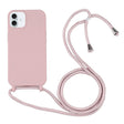 For iPhone 16 Plus Candy Colors TPU Protective Phone Case with Lanyard(Rose Gold) - iPhone 16 Plus Cases by PMC TechLife | Online Shopping South Africa | PMC TechLife | Buy Now Pay Later Mobicred
