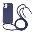 For iPhone 16 Plus Candy Colors TPU Protective Phone Case with Lanyard(Dark Blue) - free shipping - PMC TechLife - Order now!