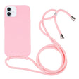 For iPhone 16 Plus Candy Colors TPU Protective Phone Case with Lanyard(Pink) - iPhone 16 Plus Cases by PMC TechLife | Online Shopping South Africa | PMC TechLife | Buy Now Pay Later Mobicred