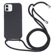 For iPhone 16 Plus Candy Colors TPU Protective Phone Case with Lanyard(Black) - iPhone 16 Plus Cases by PMC TechLife | Online Shopping South Africa | PMC TechLife | Buy Now Pay Later Mobicred