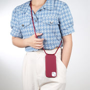 For iPhone 16 Candy Colors TPU Protective Phone Case with Lanyard(Red)