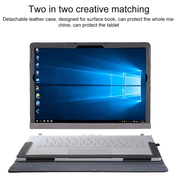 For Microsoft Surface Book 3 / 2 15 inch PU Leather Laptop Protective Case with Screen Stand(Dark Blue)