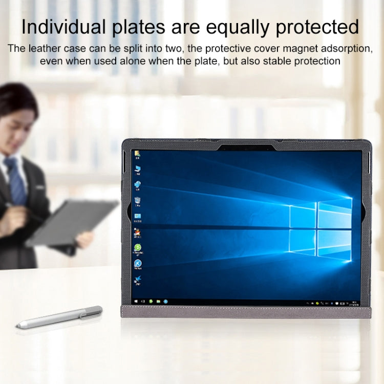 For Microsoft Surface Book 3 / 2 15 inch PU Leather Laptop Protective Case with Screen Stand(Dark Blue)