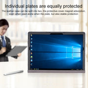 For Microsoft Surface Book 3 / 2 15 inch PU Leather Laptop Protective Case with Screen Stand(Dark Blue)