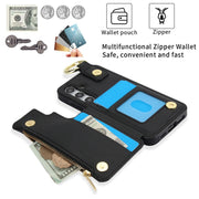 For Samsung Galaxy S24+ 5G RFlD Anti-theft Double Buckle Ring Zipper Card Phone Case(Black)