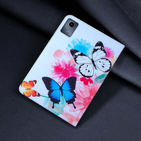 For Lenovo Tab M11 / Xiaoxin Pad 11 2024 Colored Drawing Leather Tablet Case(Two Butterflies)