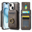 For iPhone 15 Plus DG.MING K1 MagSafe Detachable Wallet RFID Back Cover Phone Case(Coffee) - free shipping - PMC TechLife - Order now!