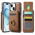 For iPhone 15 DG.MING K1 MagSafe Detachable Wallet RFID Back Cover Phone Case(Brown) - iPhone 15 Cases by DG.MING | Online Shopping South Africa | PMC TechLife | Buy Now Pay Later Mobicred