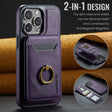 For iPhone 14 Plus DG.MING K1 MagSafe Detachable Wallet RFID Back Cover Phone Case(Purple) - free shipping - PMC TechLife - Order now!
