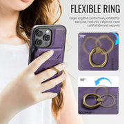 For iPhone 14 Plus DG.MING K1 MagSafe Detachable Wallet RFID Back Cover Phone Case(Purple)