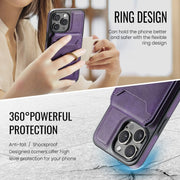 For iPhone 14 Plus DG.MING K1 MagSafe Detachable Wallet RFID Back Cover Phone Case(Purple)