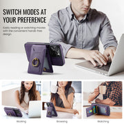 For iPhone 14 DG.MING K1 MagSafe Detachable Wallet RFID Back Cover Phone Case(Purple)