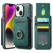 For iPhone 14 DG.MING K1 MagSafe Detachable Wallet RFID Back Cover Phone Case(Green)