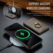 For iPhone 14 Pro DG.MING K1 MagSafe Detachable Wallet RFID Back Cover Phone Case(Coffee)