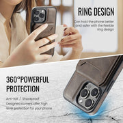 For iPhone 12 DG.MING K1 MagSafe Detachable Wallet RFID Back Cover Phone Case(Coffee)