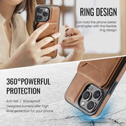 For iPhone 12 DG.MING K1 MagSafe Detachable Wallet RFID Back Cover Phone Case(Brown)