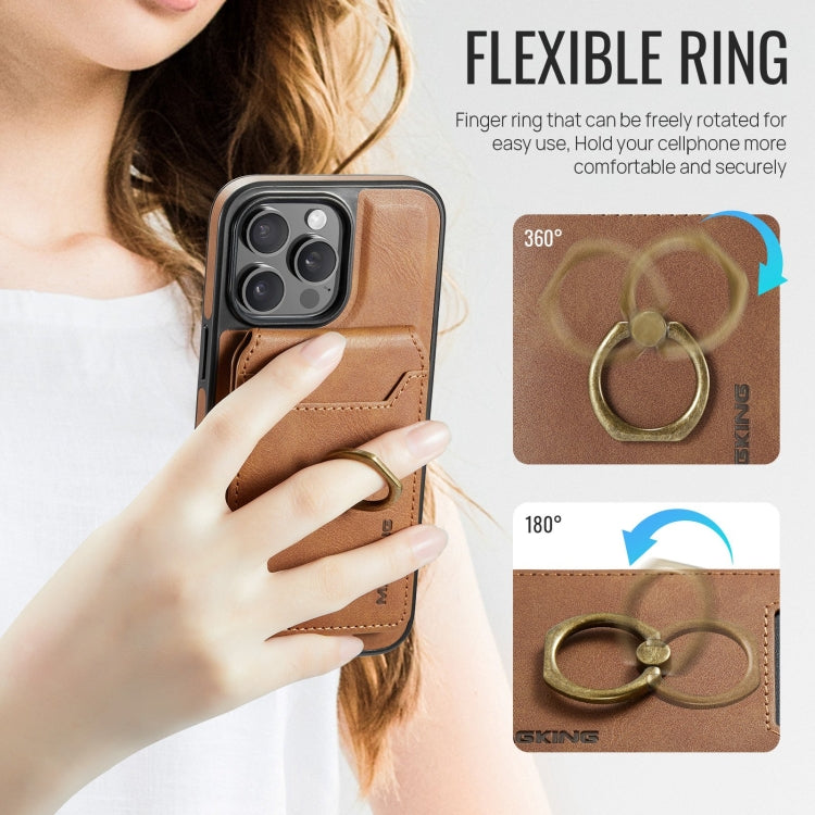 For iPhone 12 Pro Max DG.MING K1 MagSafe Detachable Wallet RFID Back Cover Phone Case(Brown)
