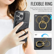 For iPhone 16 Pro Max MAGKING K1 MagSafe Detachable Wallet RFID Back Cover Phone Case(Black)