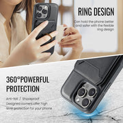 For iPhone 16 Pro Max MAGKING K1 MagSafe Detachable Wallet RFID Back Cover Phone Case(Black)