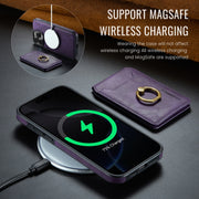For iPhone 16 Pro Max DG.MING K1 MagSafe Detachable Wallet RFID Back Cover Phone Case(Purple)