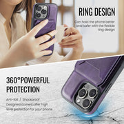 For iPhone 16 Pro Max DG.MING K1 MagSafe Detachable Wallet RFID Back Cover Phone Case(Purple)