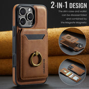 For iPhone 16 Pro Max DG.MING K1 MagSafe Detachable Wallet RFID Back Cover Phone Case(Brown)
