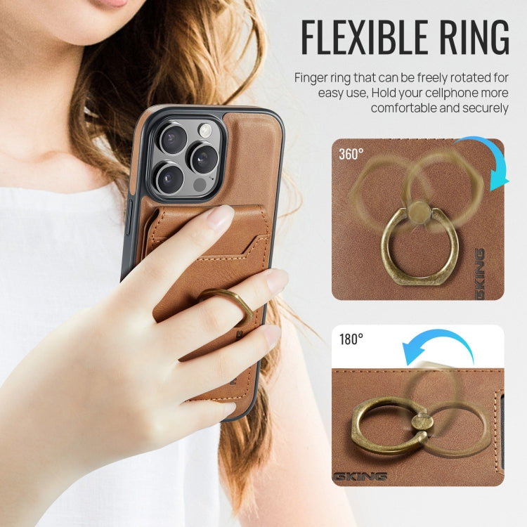 For iPhone 16 Pro Max DG.MING K1 MagSafe Detachable Wallet RFID Back Cover Phone Case(Brown)