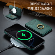 For iPhone 16 Pro Max MAGKING K1 MagSafe Detachable Wallet RFID Back Cover Phone Case(Green)
