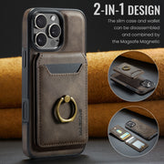 For iPhone 16 Pro DG.MING K1 MagSafe Detachable Wallet RFID Back Cover Phone Case(Coffee)