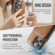 For iPhone 16 Pro MAGKING K1 MagSafe Detachable Wallet RFID Back Cover Phone Case(Brown)
