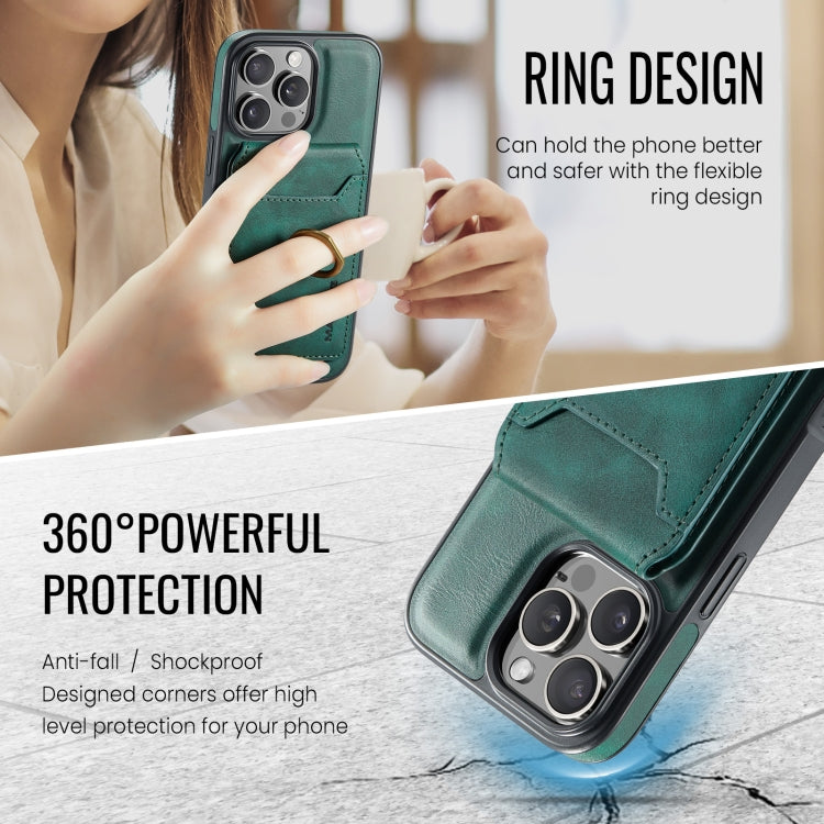 For iPhone 16 Pro DG.MING K1 MagSafe Detachable Wallet RFID Back Cover Phone Case(Green)