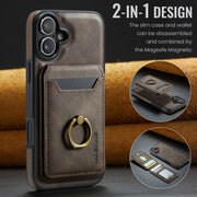 For iPhone 16 Plus DG.MING K1 MagSafe Detachable Wallet RFID Back Cover Phone Case(Coffee)