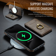 For iPhone 16 Plus DG.MING K1 MagSafe Detachable Wallet RFID Back Cover Phone Case(Coffee)