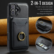 For iPhone 16 Plus DG.MING K1 MagSafe Detachable Wallet RFID Back Cover Phone Case(Black)