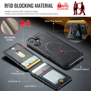 For iPhone 16 Plus DG.MING K1 MagSafe Detachable Wallet RFID Back Cover Phone Case(Black)