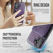 For iPhone 16 Plus DG.MING K1 MagSafe Detachable Wallet RFID Back Cover Phone Case(Purple)