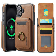 For iPhone 16 Plus DG.MING K1 MagSafe Detachable Wallet RFID Back Cover Phone Case(Brown)