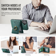 For iPhone 16 Plus DG.MING K1 MagSafe Detachable Wallet RFID Back Cover Phone Case(Green)