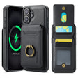 For iPhone 16 DG.MING K1 MagSafe Detachable Wallet RFID Back Cover Phone Case(Black) - free shipping - PMC Jewellery - Order now!