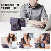 For iPhone 16 DG.MING K1 MagSafe Detachable Wallet RFID Back Cover Phone Case(Purple)