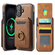 For iPhone 16 DG.MING K1 MagSafe Detachable Wallet RFID Back Cover Phone Case(Brown) - free shipping - PMC Jewellery - Order now!