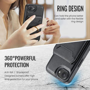 For iPhone 16e DG.MING K1 MagSafe Detachable Wallet RFID Back Cover Phone Case(Black)