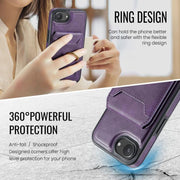 For iPhone 16e DG.MING K1 MagSafe Detachable Wallet RFID Back Cover Phone Case(Purple)