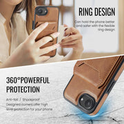 For iPhone 16e DG.MING K1 MagSafe Detachable Wallet RFID Back Cover Phone Case(Brown)