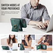 For iPhone 16e DG.MING K1 MagSafe Detachable Wallet RFID Back Cover Phone Case(Green)