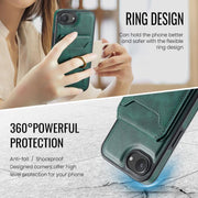For iPhone 16e DG.MING K1 MagSafe Detachable Wallet RFID Back Cover Phone Case(Green)
